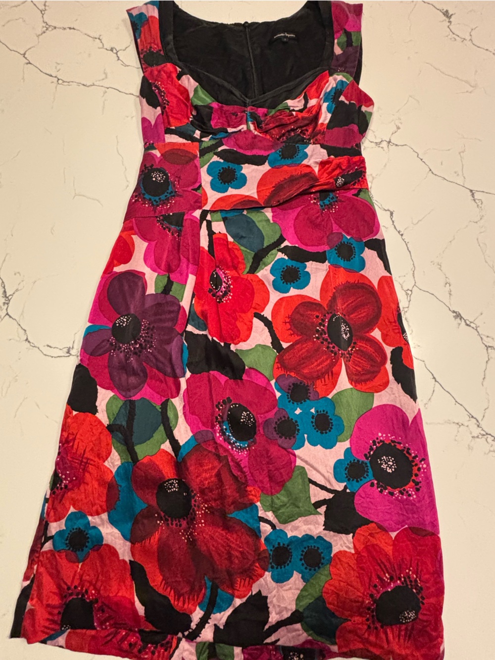 Nanette Lepore 100% Silk Women’s Floral Dress in Pink, Red & Teal sz 2